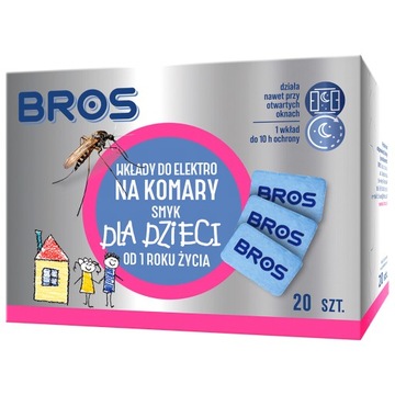 Bros Wkłady do elektro na komary dla dzieci 20 szt