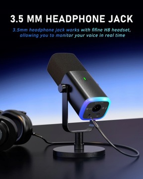 Динамический микрофон FIFINE USB/XLR с отключением звука при нажатии