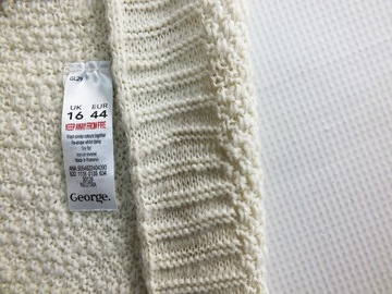55\ Piękny asymetryczny sweter narzutka 44 46 48