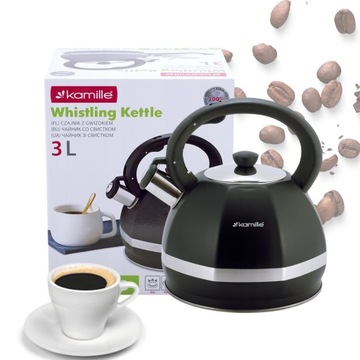 CZAJNIK STALOWY Z GWIZDKIEM INDUKCJA 2,8L GAZ