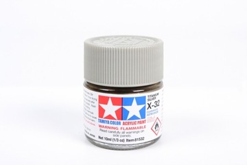 MODELARSKA FARBA AKRYLOWA SREBRNA METALIK TAMIYA 10ml X-32 TITANIUM SILVER