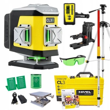 NIVEL SYSTEM LASER KRZYŻOWY CL3G + RD800 NIWELATOR