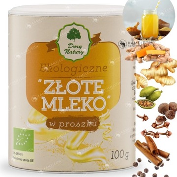 ZŁOTE MLEKO EKO kurkuma imbir cynamon goździki 100G DARY wsparcie ODPORNOŚĆ