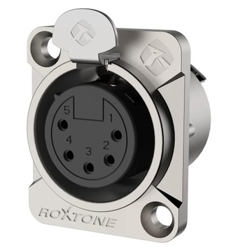 ZŁĄCZE GNIAZDO PANELOWE XLR 5 PINOWE ROXTONE RX5FD-NT NIKLOWANE SREBRNE