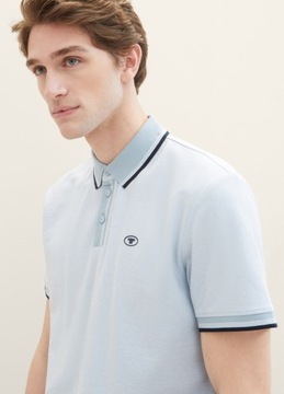 Tom Tailor Basic Polo Shirt - White Foggy Blue Two