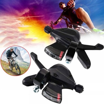 1 PARA DŹWIGNI ZMIANY BIEGÓW ROWEROWYCH 3X 8/24 BIEGÓW, PRZERZUTKA ROWEROWA