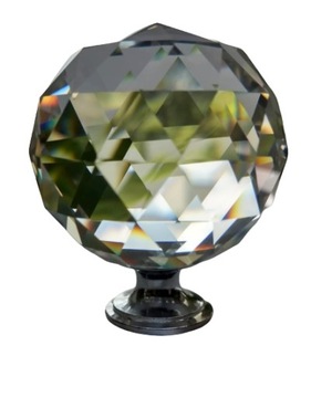 KRYSZTAŁOWA GAŁKA DO MEBLI, UCHWYT -CHROM kula 5cm