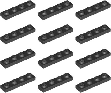 LEGO Płytka 1x4 Czarny 371026 3710 - 12szt