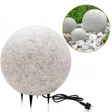 Lampa KAMIENNA Zewnętrzna kula ŚWIETLNA OGRODOWA Słupek LED E27 230V