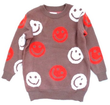 Włoski ciepły gruby sweter EMOTIKON smile mięsisty
