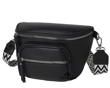 LISTONOSZKA POJEMNA TOREBKA DAMSKA NERKA SASZETKA KIESZONKA CROSSBODY PASEK