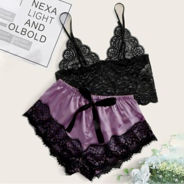 АТЛАСНЫЙ КОМПЛЕКТ, КРУЖЕВНЫЕ НОЧНЫЕ ШОРТЫ