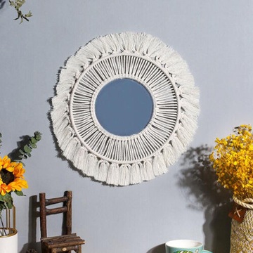 Lustro Na Ścianie Boho Makrame 1x