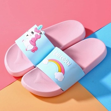 Детские радужные тапочки для мальчиков и девочек, мягкие и удобные, розовые для родителей и детей, 30–31 лет