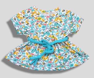 КОМПЛЕКТ ДЛЯ ДЕВОЧКИ, ТУНИКА С КОРОТКИМ РУКАВОМ + ЛЕГИНСЫ 74