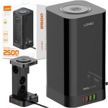 Nabíječka Ldnio Zásuvková Lišta Napájecí adaptér Organizér kabelů Usb Prodlužovací kabel
