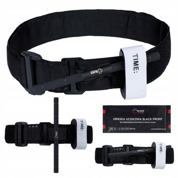 STAZA TAKTYCZNA OPASKA UCISKOWA CAT METALOWY KRĘPULEC BLACK FRONT 95cm