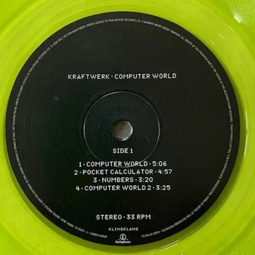 LP Kraftwerk: Computerwelt 180g 2009 Remastered Coloured Neon Yellow Transl