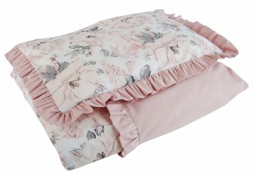 Pościel do łóżeczka z falbanką 90x120 biała PEONIE