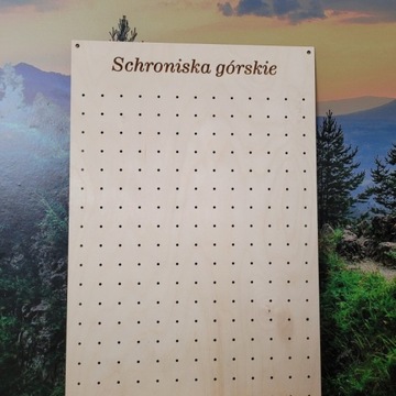Tablica na odznaki schronisk górskich.
