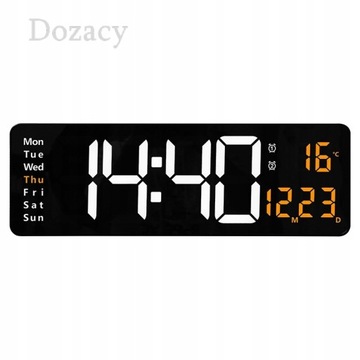 BUDZIK ZEGAR ELEKTRONICZNY TERMOMETR ZEGARY LED