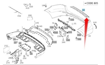 LIŠTA CHROM NA NÁRAZNÍK MERCEDES GLE ML W166