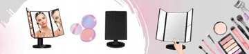 Зеркало для макияжа со светодиодной подсветкой, БОЛЬШОЕ УВЕЛИЧЕНИЕ 2X + 3X