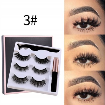 SZTUCZNE RZĘSY MAGNETYCZNE PĘSETA EYELINER 3 PAIRS