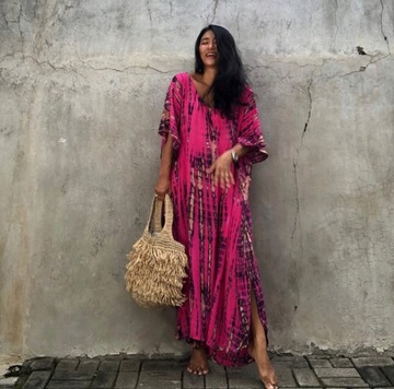 ПАРЕО ТУНИКА БОХО ЛЕТНЕЕ ПЛАТЬЕ ДЛИННАЯ КЕПКА