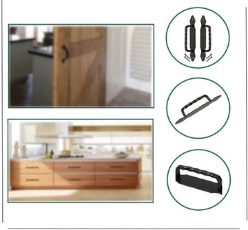 РУЧКА ДВЕРНАЯ КОВАНАЯ АНТАБА, ЧЕРНАЯ 190 мм РЕТРО