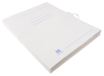 Teczka papierowa A4 wiązana biała NADRUK 5 sztuk