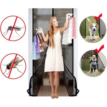 СИЛЬНАЯ МАГНИТНАЯ МОСКИТНАЯ СЕТКА ДЛЯ БАЛКОННЫХ ДВЕРЕЙ С МАГНИТОМ 80х210 210х100см