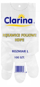 RĘKAWICE RĘKAWICZKI FOLIOWE JEDNORAZOWE HDPE - L