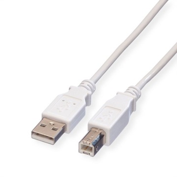 VALUE Kabel USB 2.0 A-B, M/M 1,8m biały 480 Mbit/s
