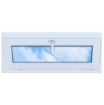 Okno białe PCV Uchylne 100x40, 1000x400 dwuszybowe, uchylane od góry, nowe