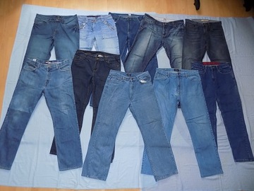 ZESTAW(2) 10 PAR SPODNI JEANS WYCIERUSY-RÓŻNY ROZM