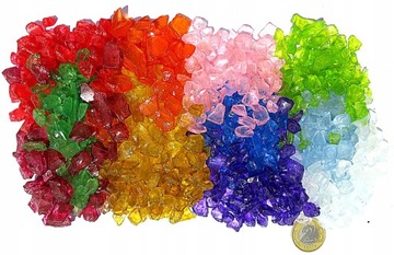 Стеклянные камешки, бесцветные кристаллы, декоративная стеклянная крошка Exotic Stones