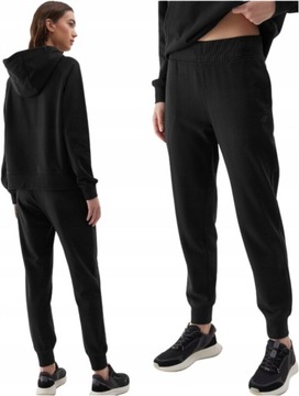 SPODNIE 4F DAMSKIE DRESOWE JOGGERY - CZARNE r. L