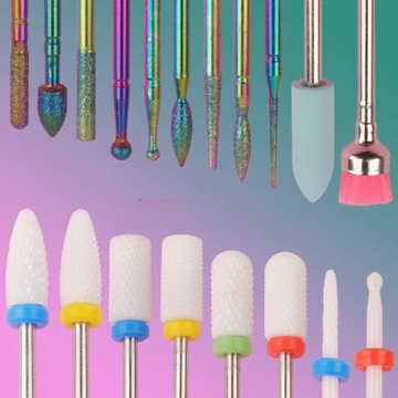 Набор электрических сверл для ногтей, 19 шт., 3/32 дюйма