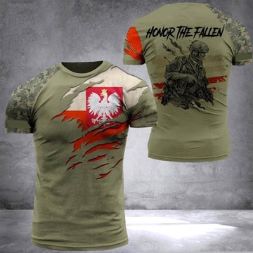 Y2k T-shirt Polska armia męska koszulka weter