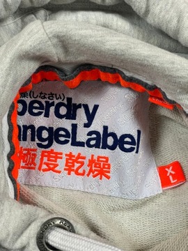 SuperDry Bluza Męska Szara Kaptur Logo Klasyk M L