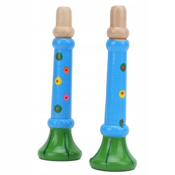 2шт деревянная игрушка со звуком трубы