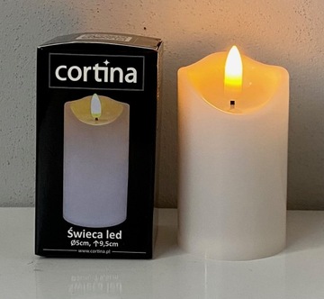ŚWIECA LED 5CM X 9,5CM NA BATERIE (2XR6) BIAŁA+BATERIE