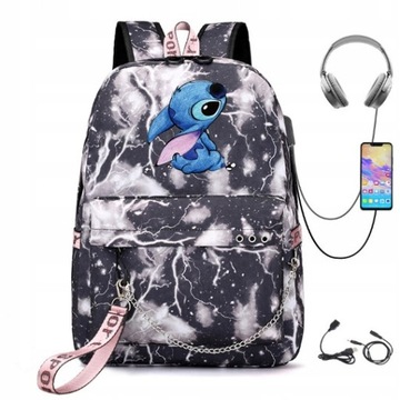 PLECAK SZKOLNY A4 USB DUŻY STICH LILO WZORY