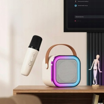 МИНИ-НАБОР ДЛЯ КАРАОКЕ: 2 МИКРОФОНА + БЕСПРОВОДНОЙ ДИНАМИК С BLUETOOTH