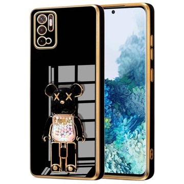 ETUI GLAMOUR DO XIAOMI REDMI NOTE 10 5G BEAR UCHWYT MIŚ 6D SILIKON + SZKŁO