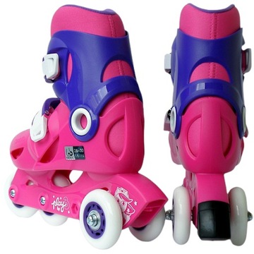 Rolki dla dzieci Kid Rosa do nauki jazdy na klamry boczne kółka r. 30-31-32