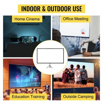 ПРОЕКЦИОННЫЙ ЭКРАН СО ПОДСТАВКОЙ, РЕГУЛИРУЕМАЯ ВЫСОТА, 4K FULL HD READY, 16:9