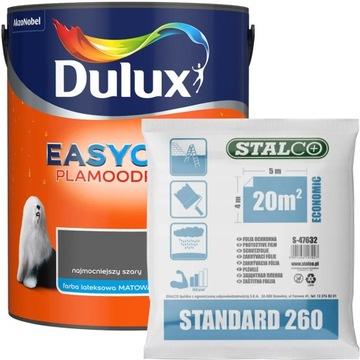 Dulux EasyCare Najmocniejszy Szary 5L + GRATIS