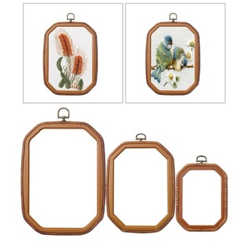 3x plastikowe tamborki do haftowania prostokątna dekoracja ramka do haftu